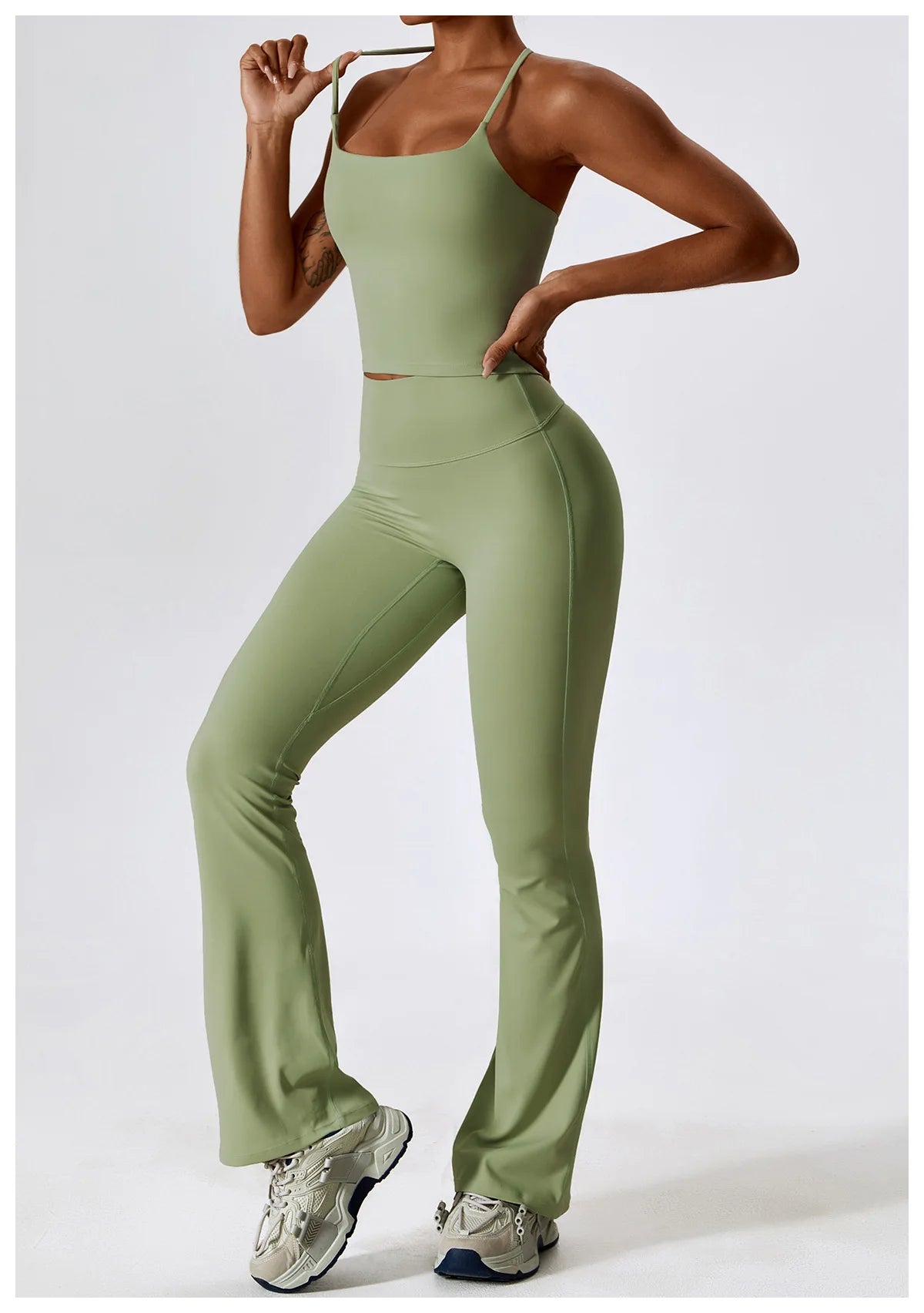 NLW Elite Seamless 2-Piece Yoga Set – High-Performance Compressed Fitness Suit