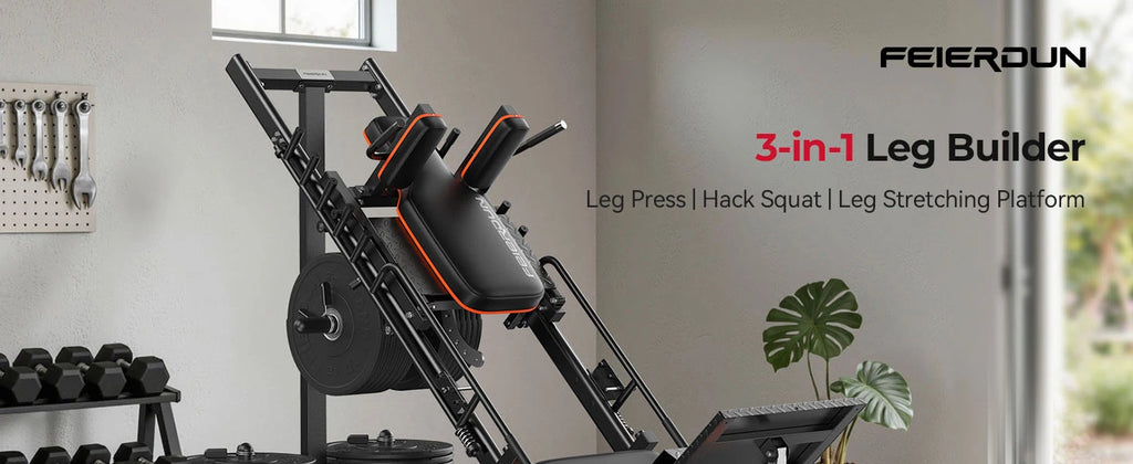 NLW Commercial-Grade Ultra-Quiet Hack Squat & 45° Leg Press Combo Machine