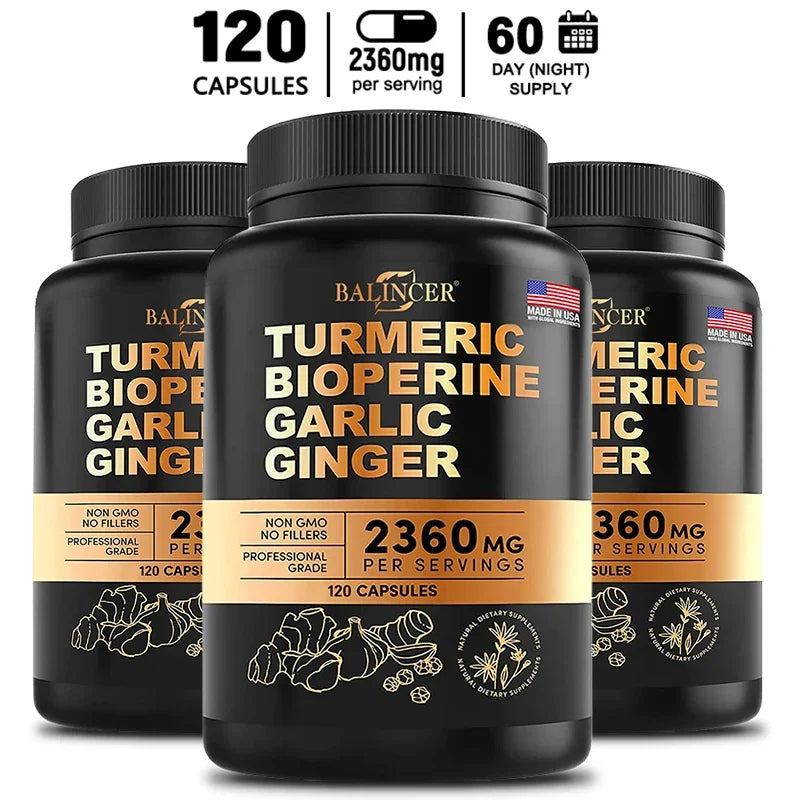 NLW Balincer Turmeric Curcumin with Ginger & Black Pepper – Joint Support & Anti-Inflammatory | 30/60/120 Capsules