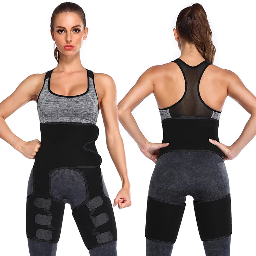 NLW 3-in-1 Waist Trainer & Thigh Trimmer – High-Waist Butt Lifting Sweat Belt