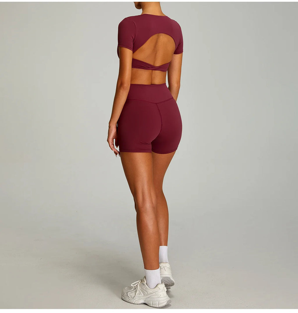 Sexy Short-Sleeve Workout & Yoga Tee