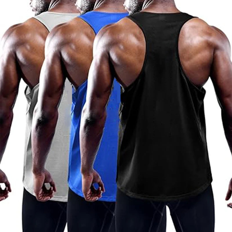 NLW Slim-Fit Quick-Dry Gym Vest – Modern Square-Collar Bodybuilding Training Tank Top