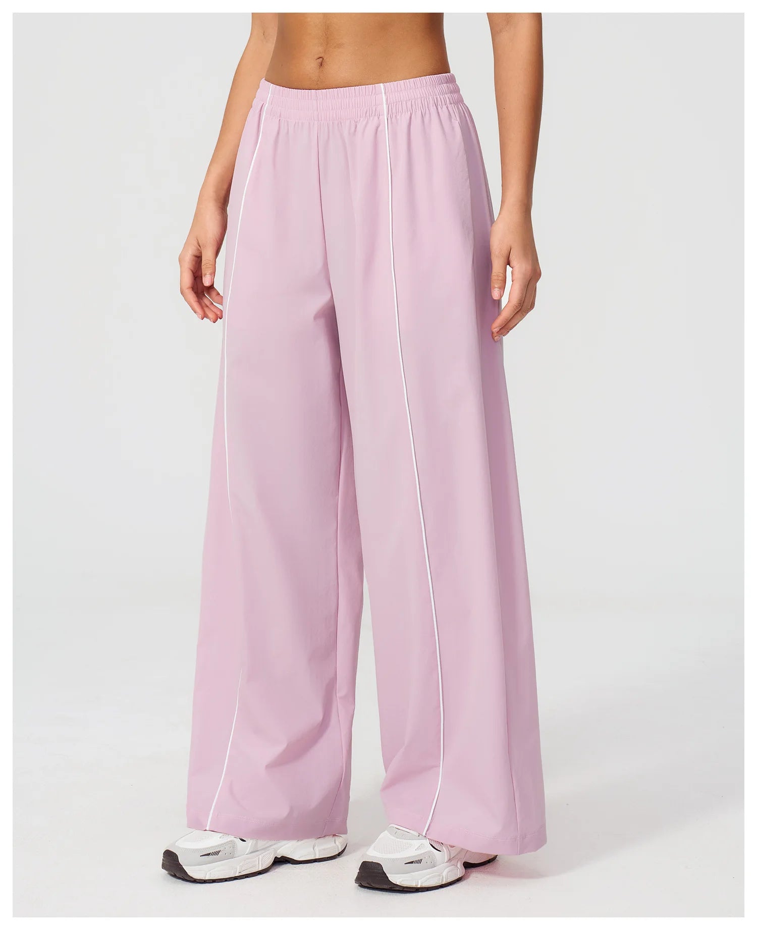Loose Fit Contrasting Lines Sports Pants | Women's UV-Protection Yoga & Fitness Pants