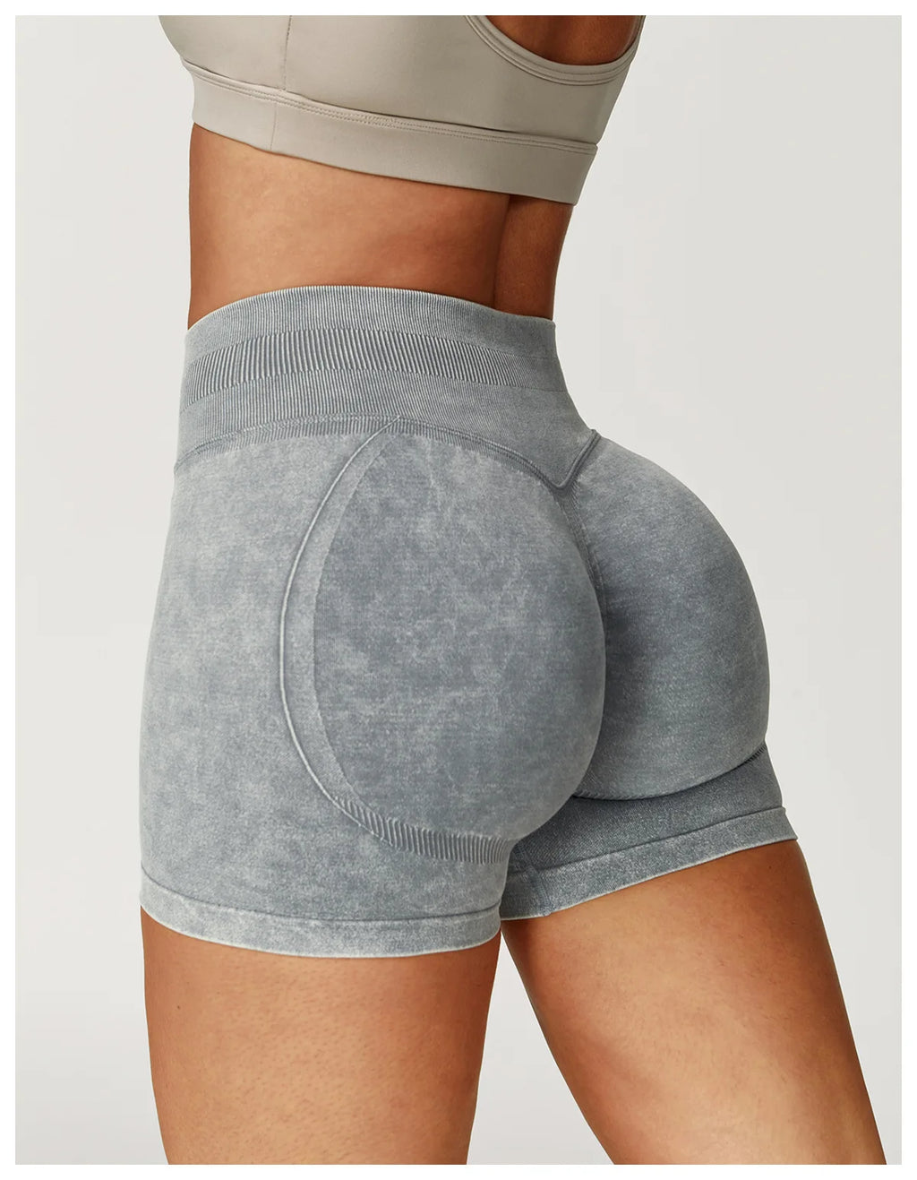 Sand Washed Seamless Yoga Shorts | High-Waist Butt-Lift Workout Shorts