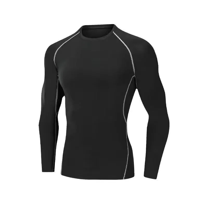 NLW Men's Quick-Dry Tight Training Jersey – High-Compression Gym & Running Shirt