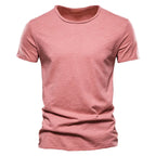 NLW Men’s Premium V-Neck Tee – 100% Cotton Slim Fit Shirt