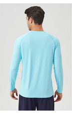 NLW Men Performance UPF 50+ Long Sleeve Shirt – Stretchy Quick-Dry Training Tee