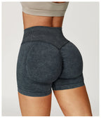 Sand Washed Seamless Yoga Shorts | High-Waist Butt-Lift Workout Shorts