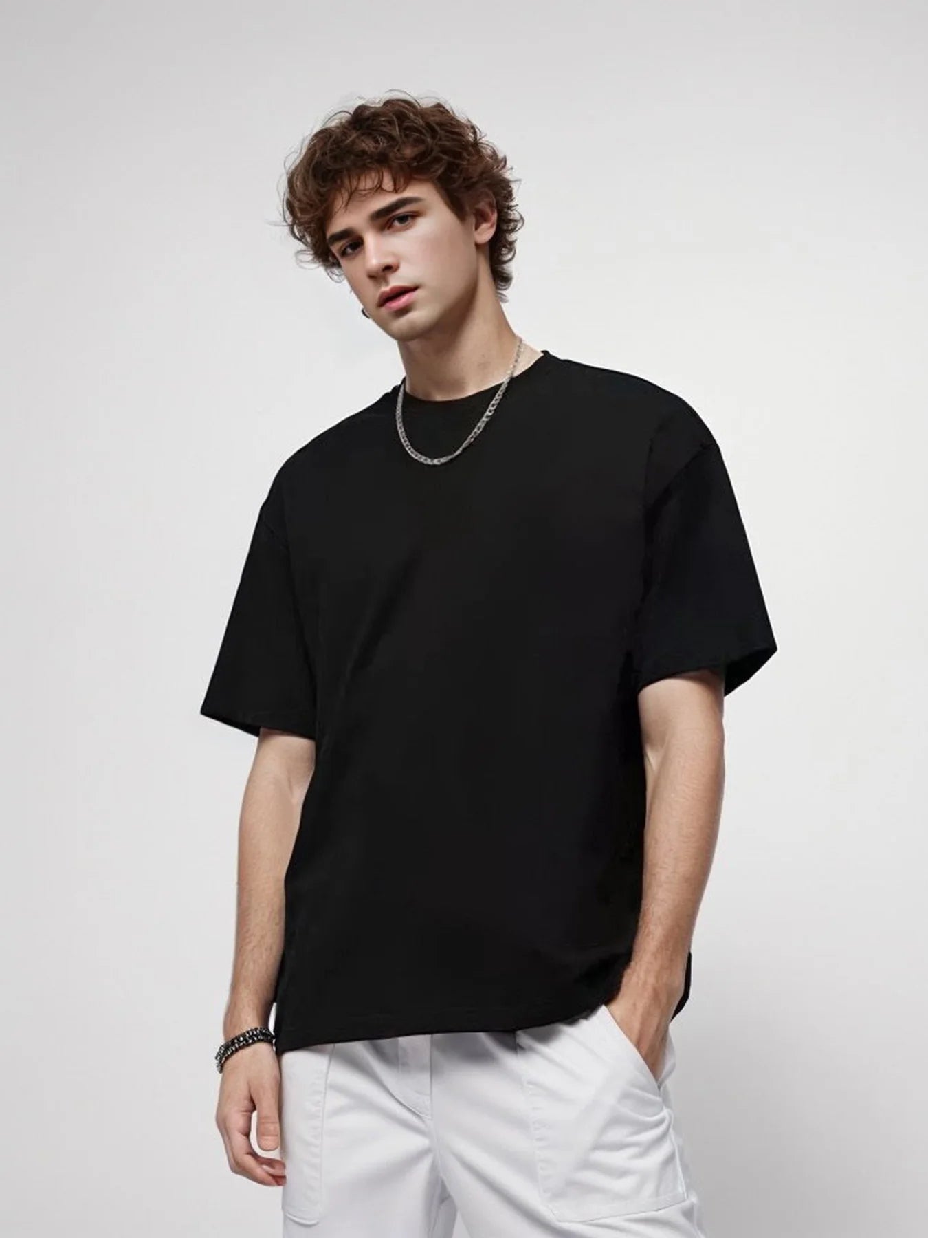 NLW Men 9.9oz Heavyweight Oversized Tee – Premium 280gsm Cotton Streetwear Shirt