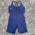 NLW Cross-Back Sports Bra & Short Leggings 2-Piece Tracksuit – Seamless Gym Workout Set