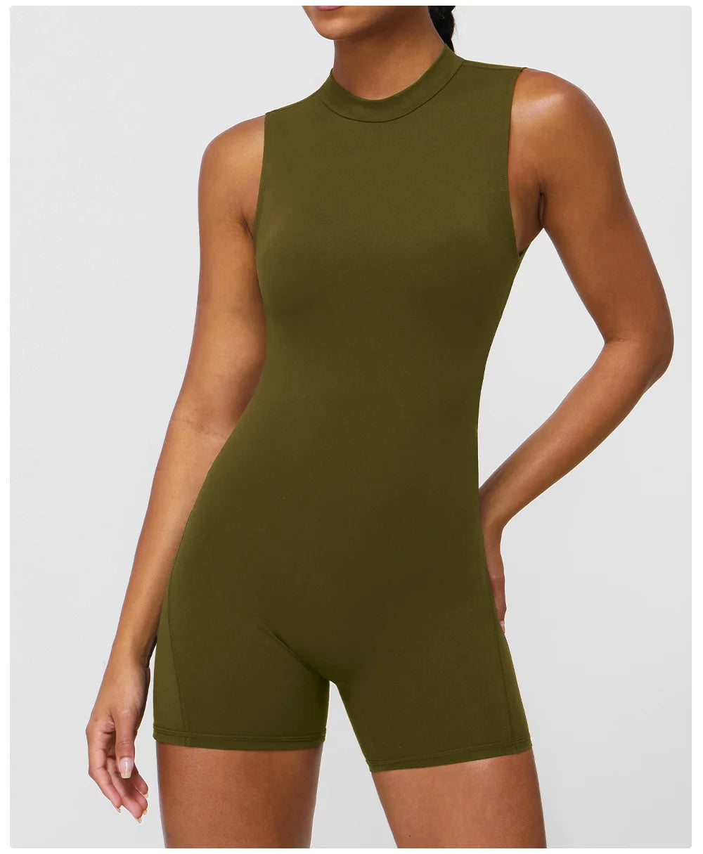 NLW Sexy V-Back One-Piece Yoga Jumpsuit