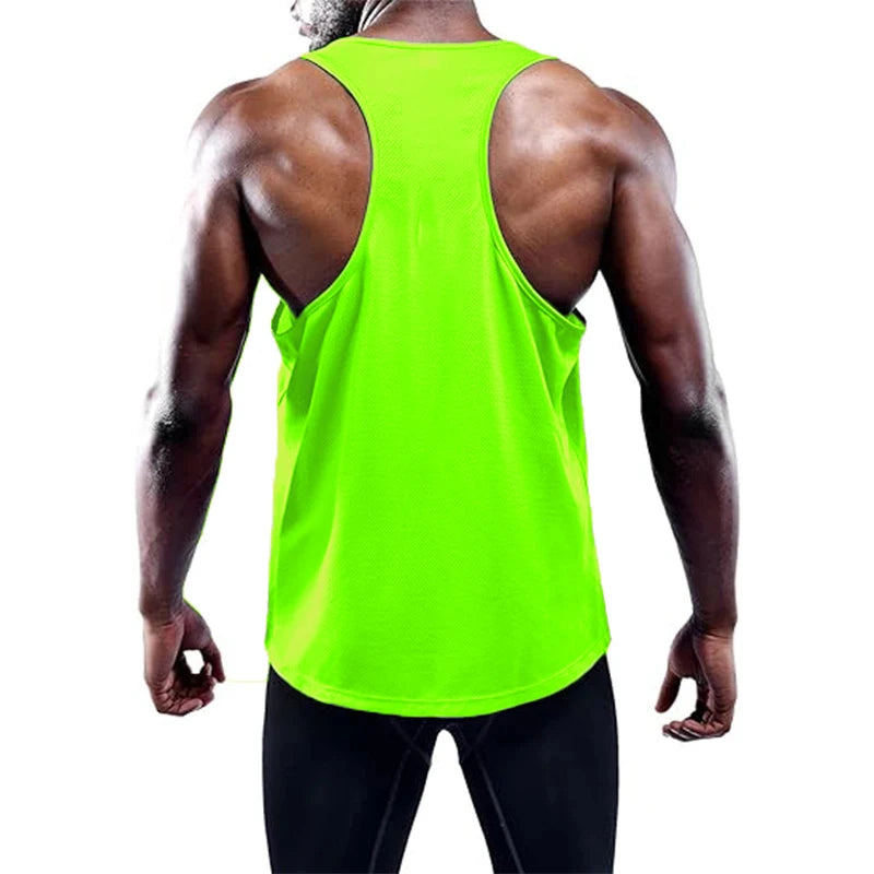 NLW Slim-Fit Quick-Dry Gym Vest – Modern Square-Collar Bodybuilding Training Tank Top