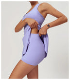 Sleeveless Zipper Yoga Dress Bodysuit