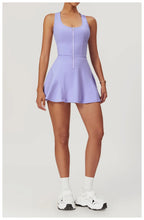 Sleeveless Zipper Yoga Dress Bodysuit
