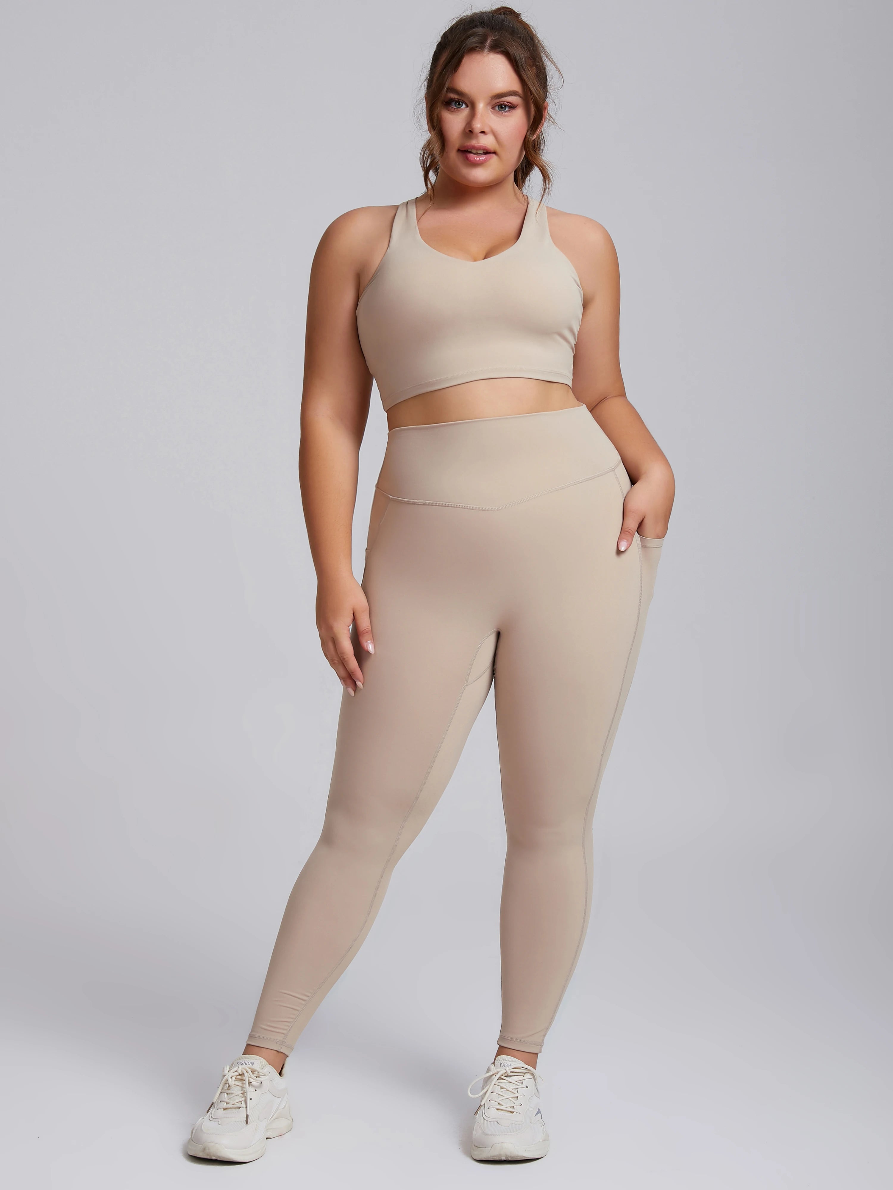 Premium 2-Piece Plus Size Sports Set – High-Performance Yoga & Fitness Wear
