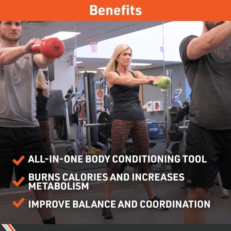 NLW Premium Cast Iron Vinyl-Coated Kettlebell – Floor-Protecting Home Arm & Core Trainer