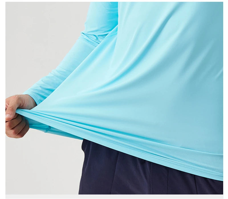 NLW Men Performance UPF 50+ Long Sleeve Shirt – Stretchy Quick-Dry Training Tee