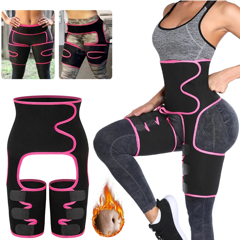 NLW 3-in-1 Waist Trainer & Thigh Trimmer – High-Waist Butt Lifting Sweat Belt