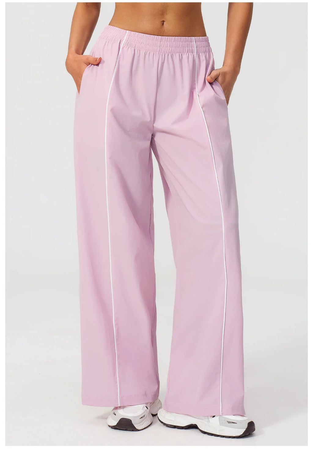 Loose Fit Contrasting Lines Sports Pants | Women's UV-Protection Yoga & Fitness Pants