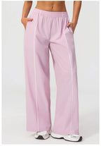 Loose Fit Contrasting Lines Sports Pants | Women's UV-Protection Yoga & Fitness Pants