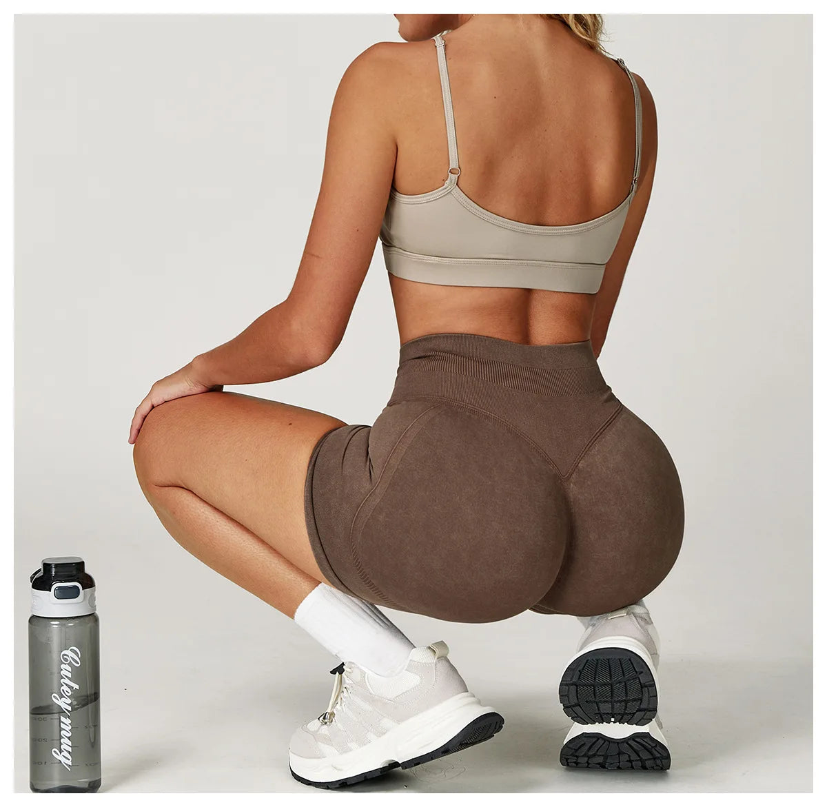 Sand Washed Seamless Yoga Shorts | High-Waist Butt-Lift Workout Shorts