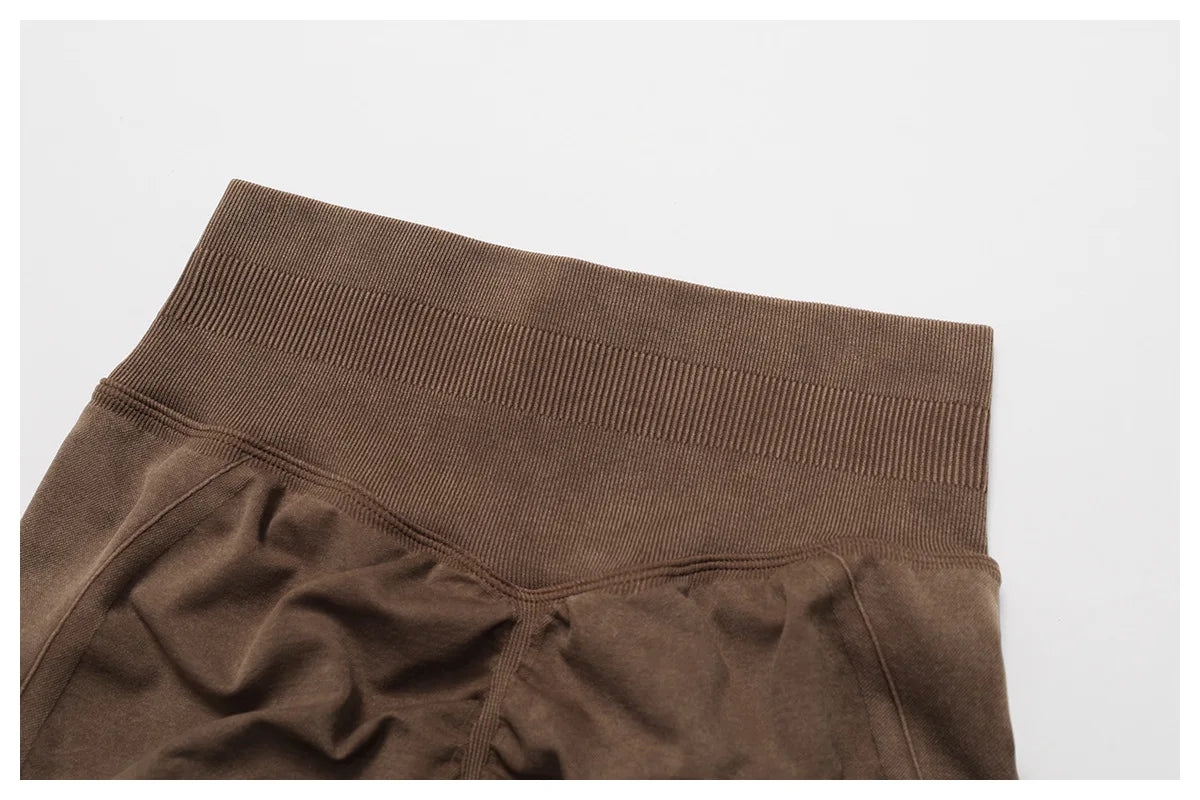 Sand Washed Seamless Yoga Shorts | High-Waist Butt-Lift Workout Shorts