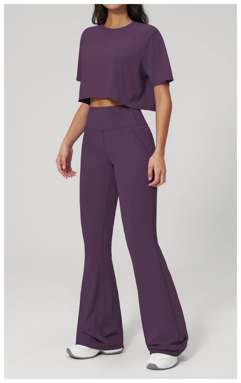 NLW High-Elasticity Crop Top & Matching Gym Leggings