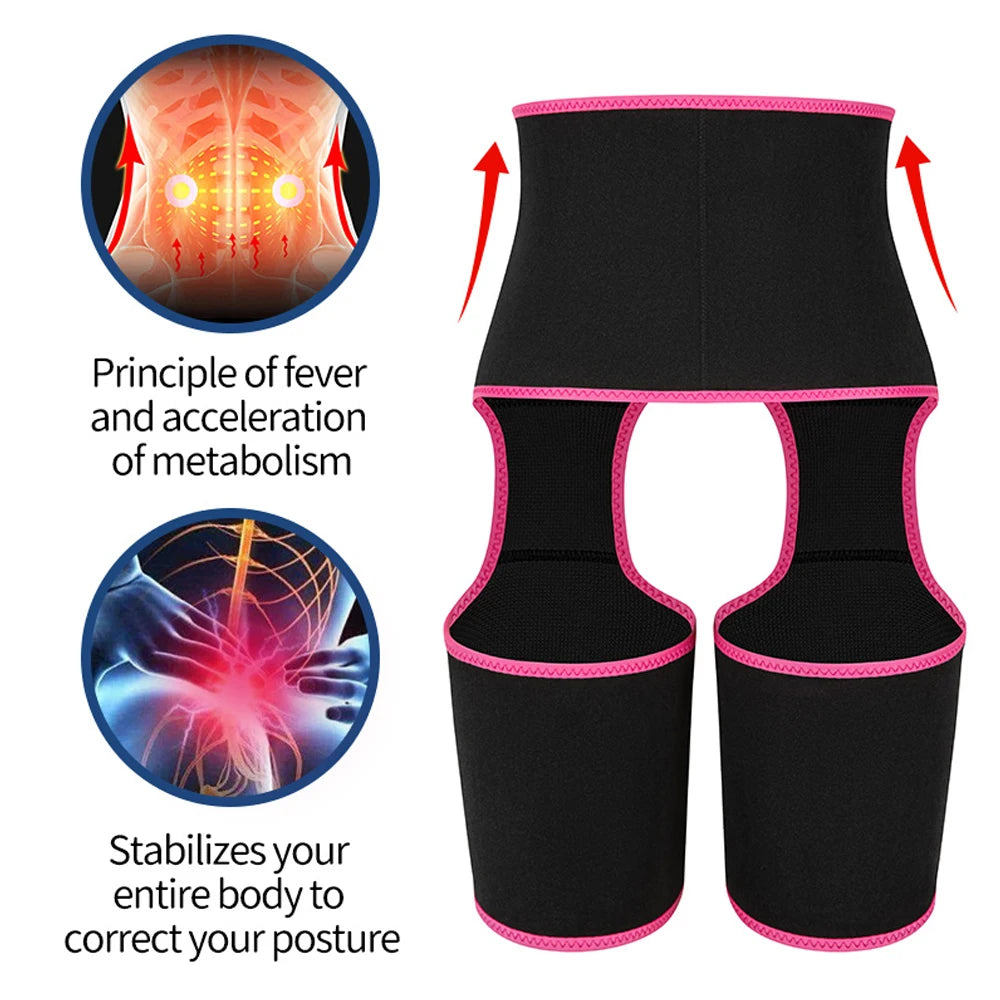 NLW 3-in-1 Waist Trainer & Thigh Trimmer – High-Waist Butt Lifting Sweat Belt