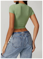 Short-Sleeve Yoga & Running Workout Top