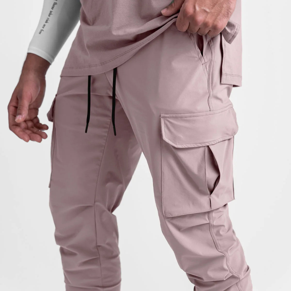 NLW Men’s Tactical Nylon Joggers – Multi-Pocket Track Pants