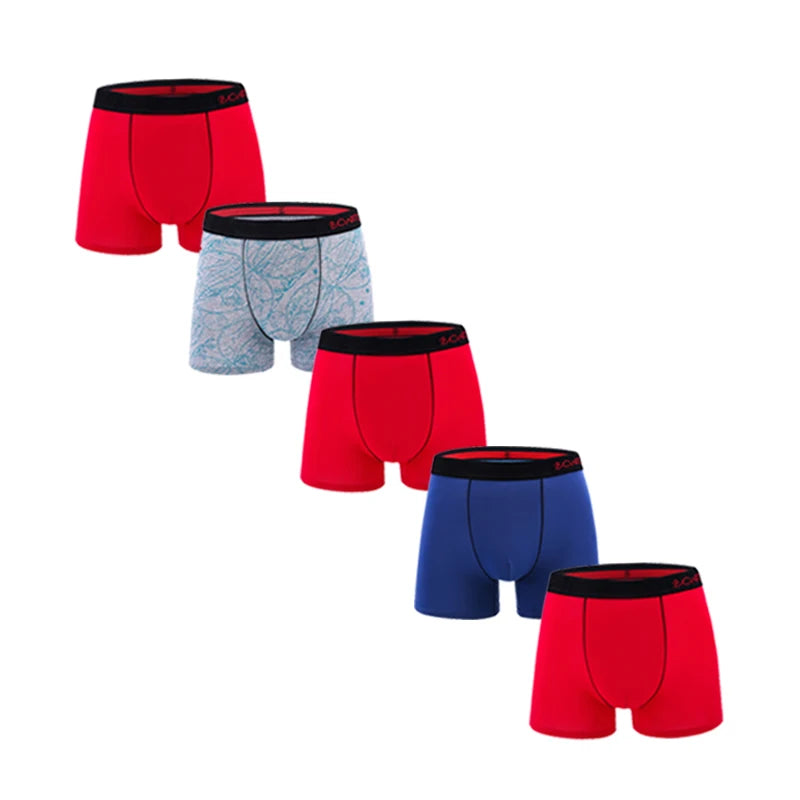 NLW Premium Men's Cotton Boxer Shorts (5-Piece Set) – Breathable High-Stretch Comfort Underwear