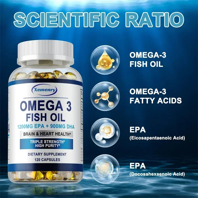 NLW Choice: Pslalae Premium Omega 3 Fish Oil Capsules (1000mg) – High-Potency EPA & DHA