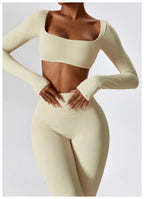 NLW Elite Seamless 2-Piece Yoga Set – High-Performance Compressed Fitness Suit