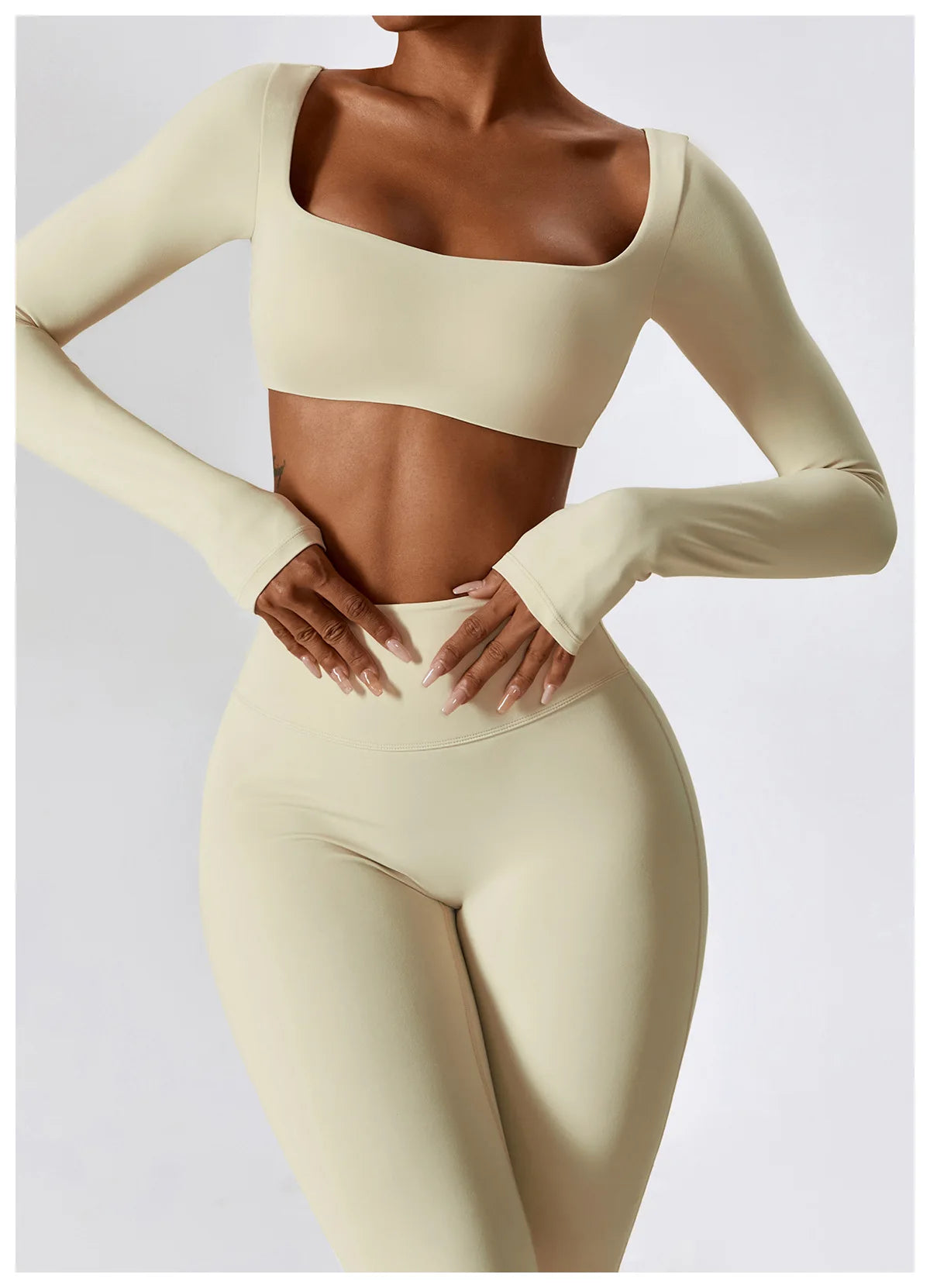NLW Elite Seamless 2-Piece Yoga Set – High-Performance Compressed Fitness Suit