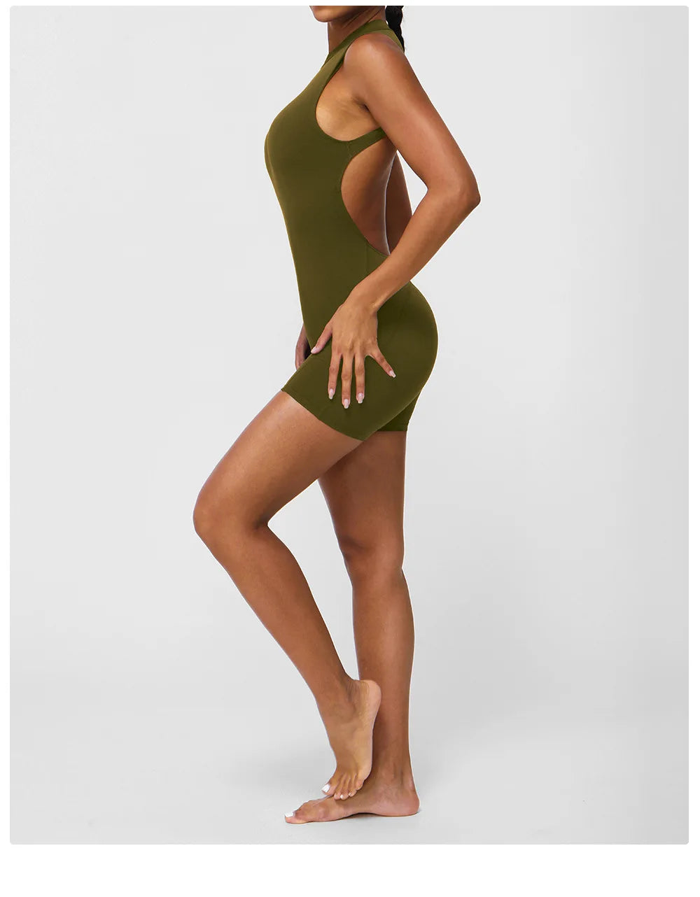 NLW Sexy V-Back One-Piece Yoga Jumpsuit