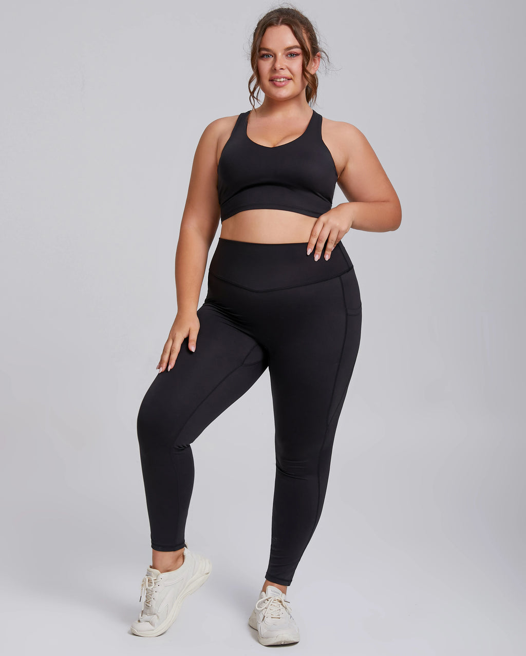 Premium 2-Piece Plus Size Sports Set – High-Performance Yoga & Fitness Wear