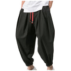 NLW Men’s Oversized Cotton-Linen Wide-Leg Pants