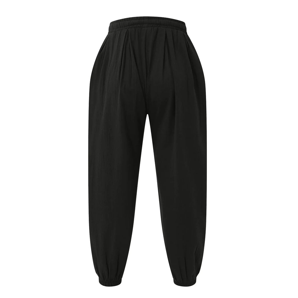 NLW Men’s Oversized Cotton-Linen Wide-Leg Pants