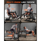 NLW 4-in-1 Heavy Duty Leg Extension & Curl Machine – 700 lbs Capacity Home Gym Quad & Hamstring Station