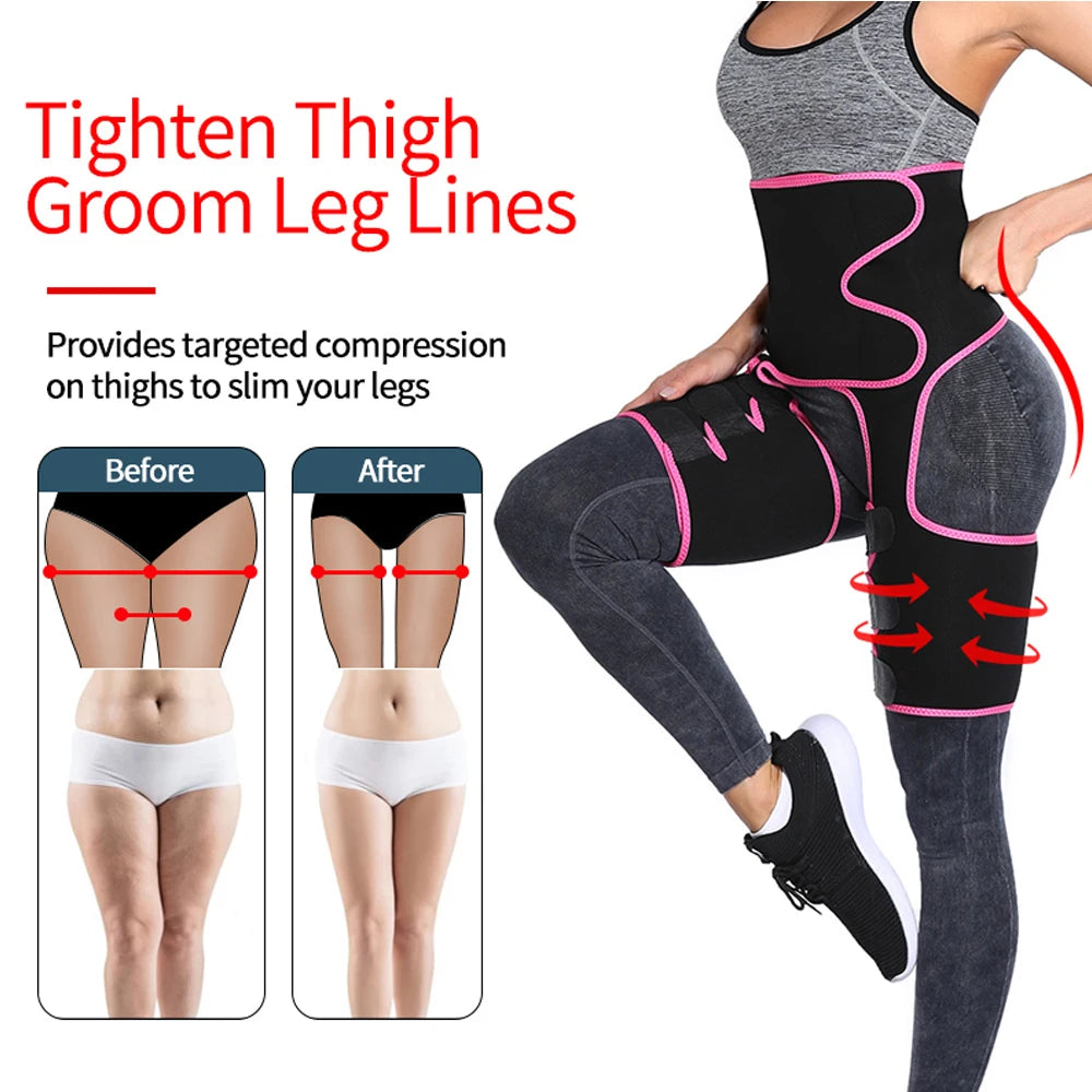 NLW 3-in-1 Waist Trainer & Thigh Trimmer – High-Waist Butt Lifting Sweat Belt