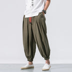 NLW Men’s Oversized Cotton-Linen Wide-Leg Pants