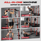 NLW All-in-One Smith Machine Home Gym – Multi-Functional Power Cage with Independent Dual Cable Crossover & 20+ Accessories for Full Body Workouts