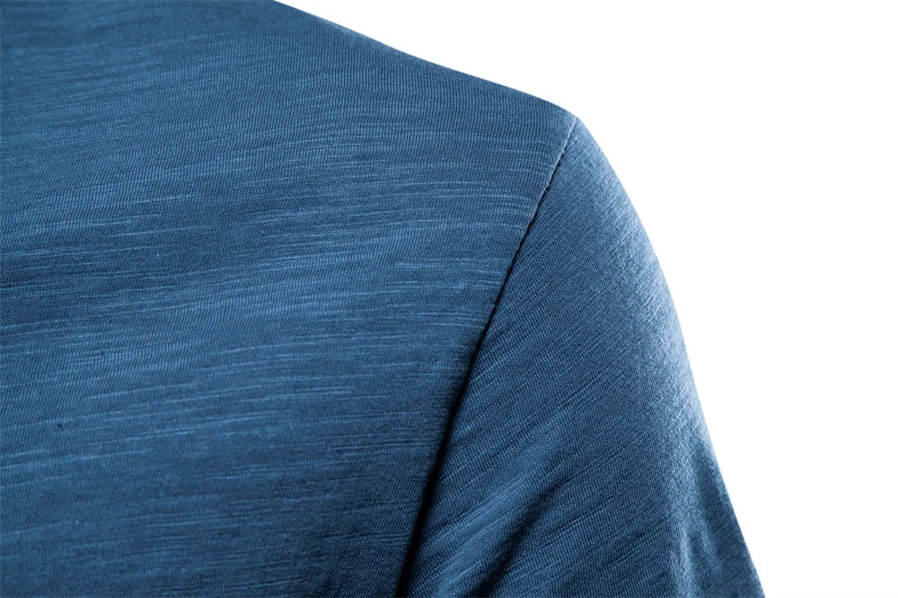 NLW Men’s Premium V-Neck Tee – 100% Cotton Slim Fit Shirt