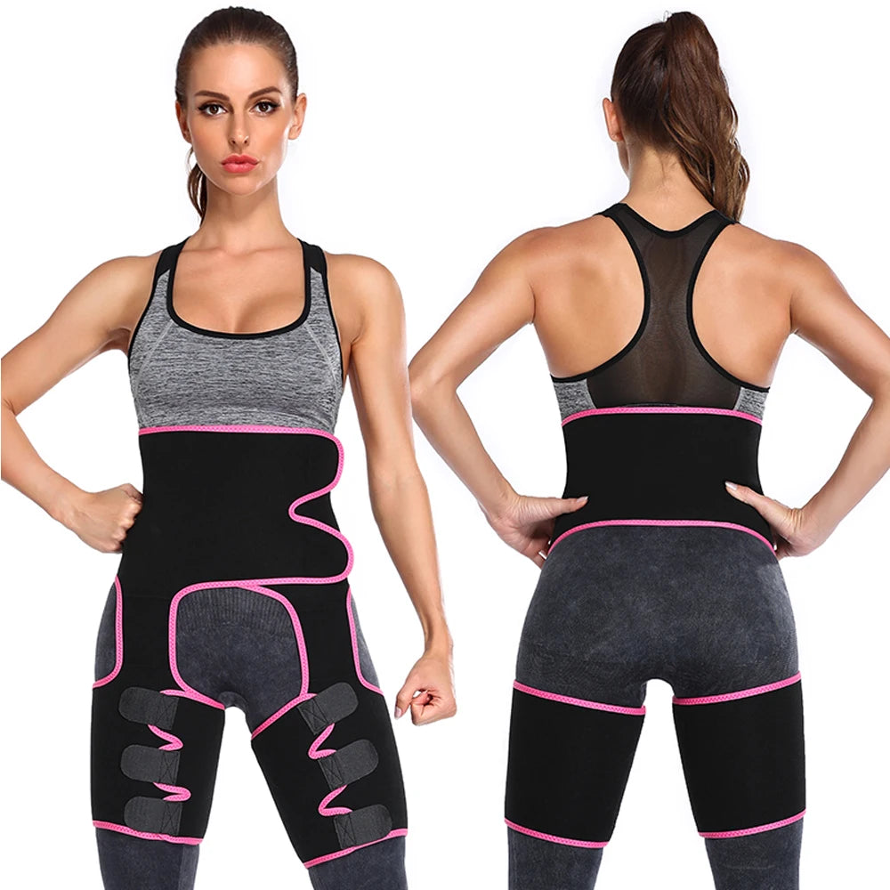 NLW 3-in-1 Waist Trainer & Thigh Trimmer – High-Waist Butt Lifting Sweat Belt