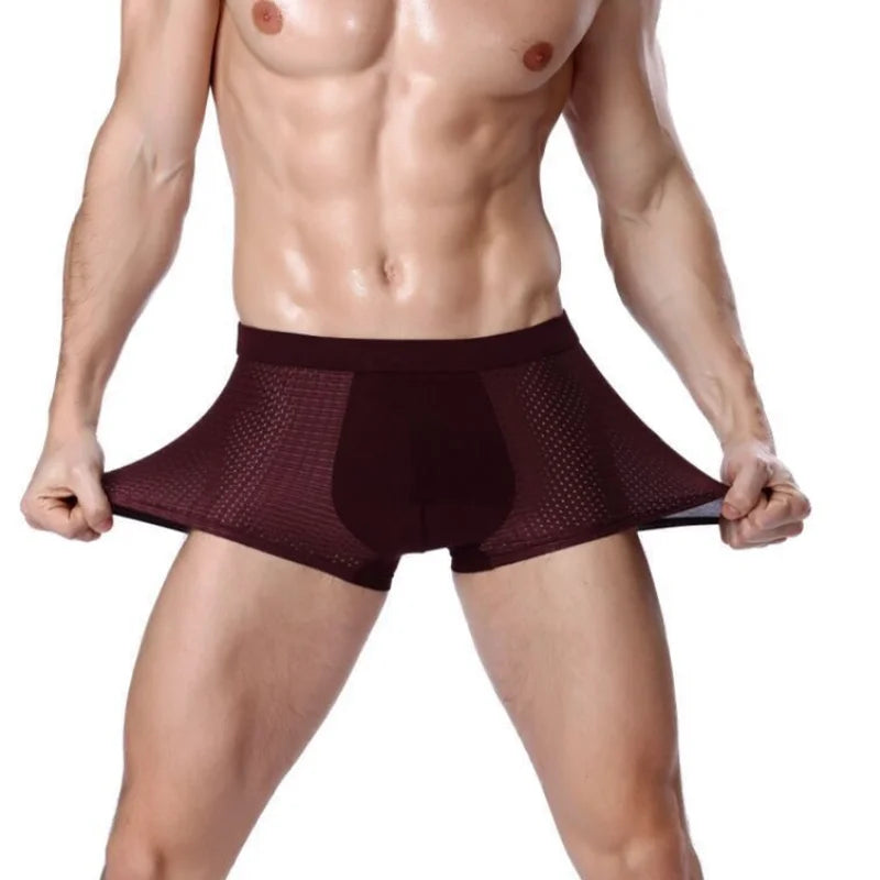 NLW Men's Athletic Knit Boxer Briefs | Moisture-Wicking 4-Way Stretch Underwear