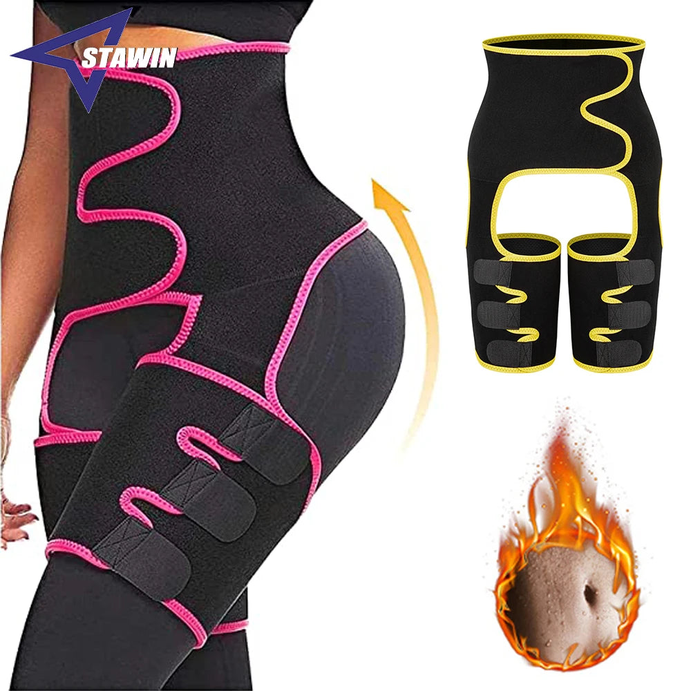 NLW 3-in-1 Waist Trainer & Thigh Trimmer – High-Waist Butt Lifting Sweat Belt