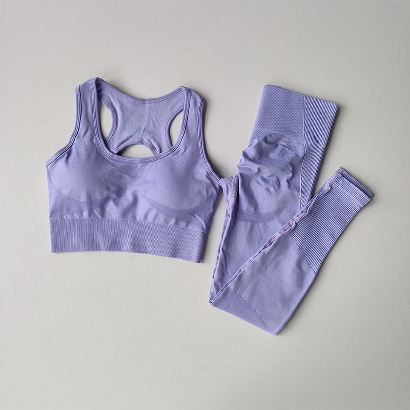 NLW Seamless Sculpt Yoga Set – Sleeveless Quick-Dry Premium Fitness Set