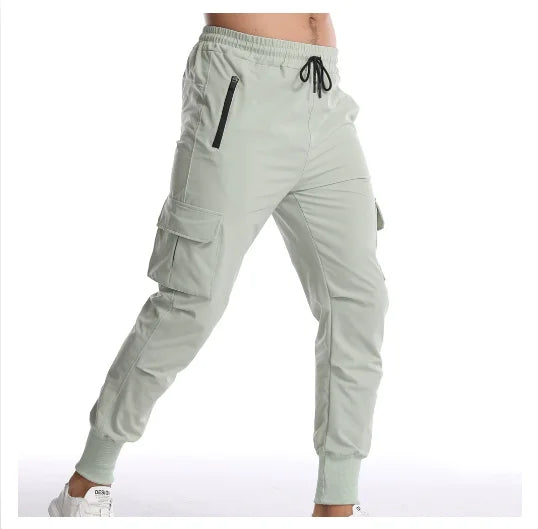 NLW Men’s Tactical Nylon Joggers – Multi-Pocket Track Pants