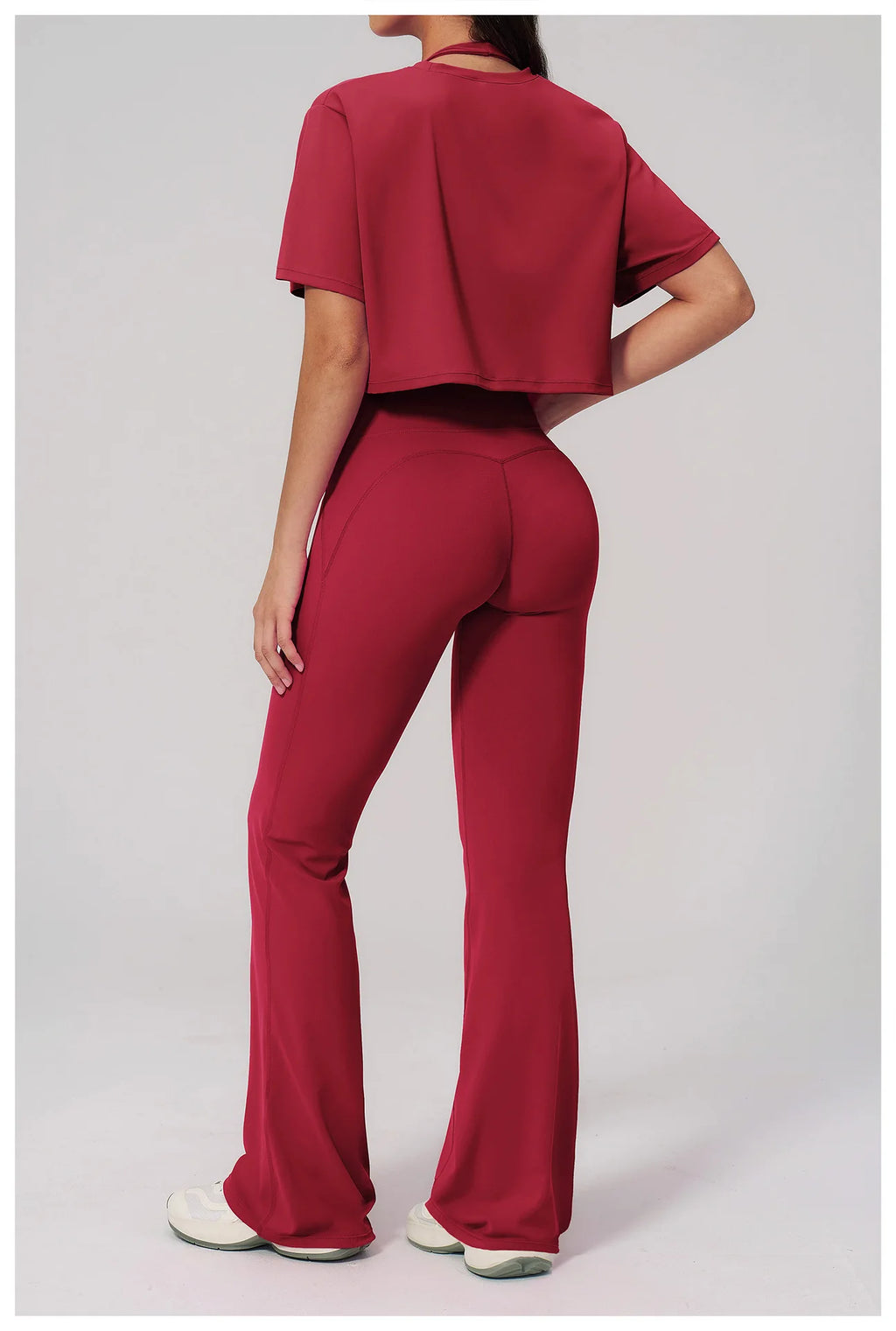 NLW High-Elasticity Crop Top & Matching Gym Leggings