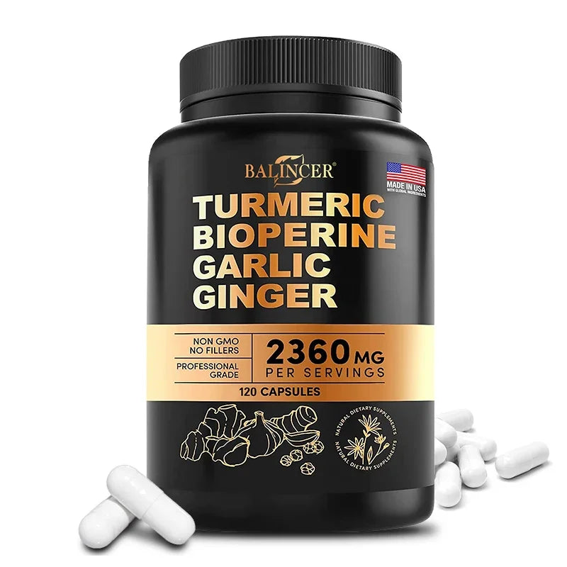 NLW Balincer Turmeric Curcumin with Ginger & Black Pepper – Joint Support & Anti-Inflammatory | 30/60/120 Capsules